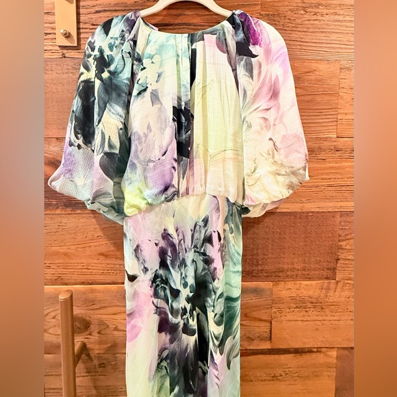 Karen Millen Multicolor Floral Maxi Dress w Puff Sleeves - Picture 10 of 13